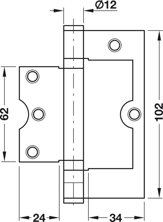 Bản lề lá màu đen mờ 102mm Hafele 926.22.105