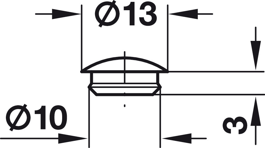 Nắp đậy ốc liên kết 13/10mm = nhựa Hafele 045.13.106