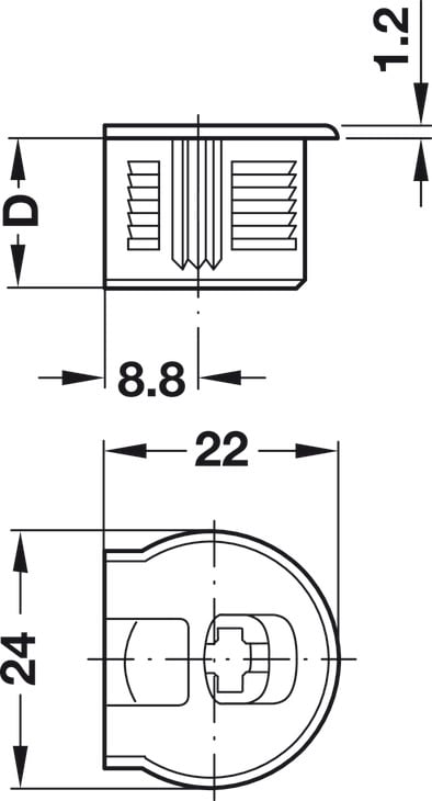 Thân Ốc Liên Kết Cho Gỗ Dày Từ 19mm Hafele 263.14.705