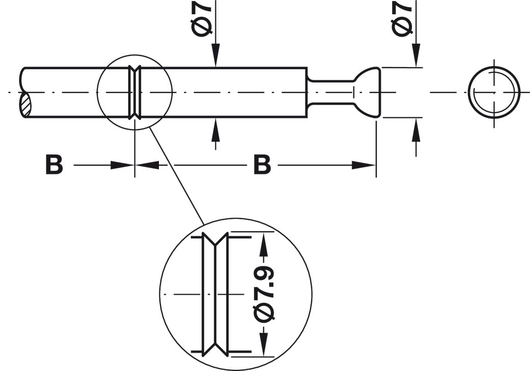 Chốt Đôi Khoảng Cách B34mm Hafele 262.28.786