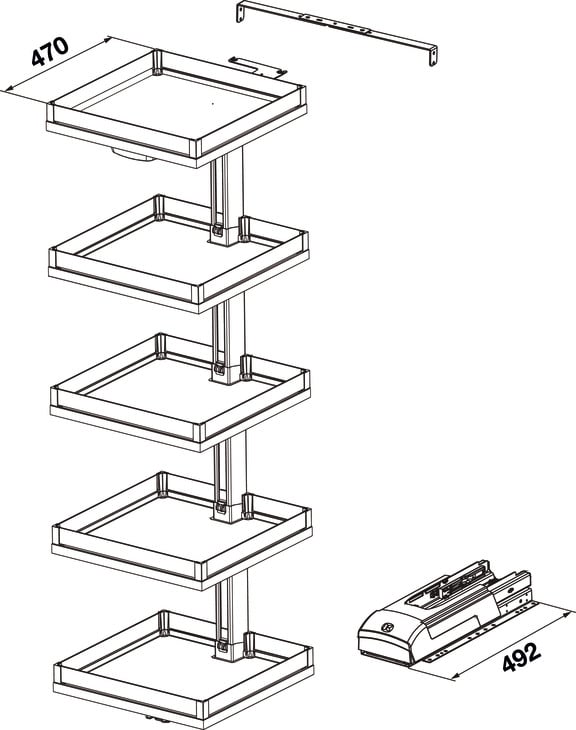 Bộ Kệ Convoy Lavido 450mm Hafele 549.62.904