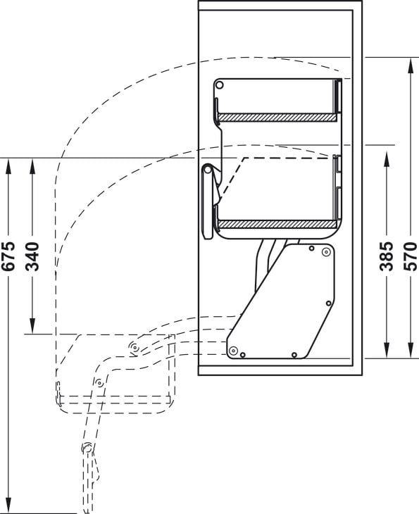 Kệ Nâng Hạ Imove R600mm Hafele 504.68.923