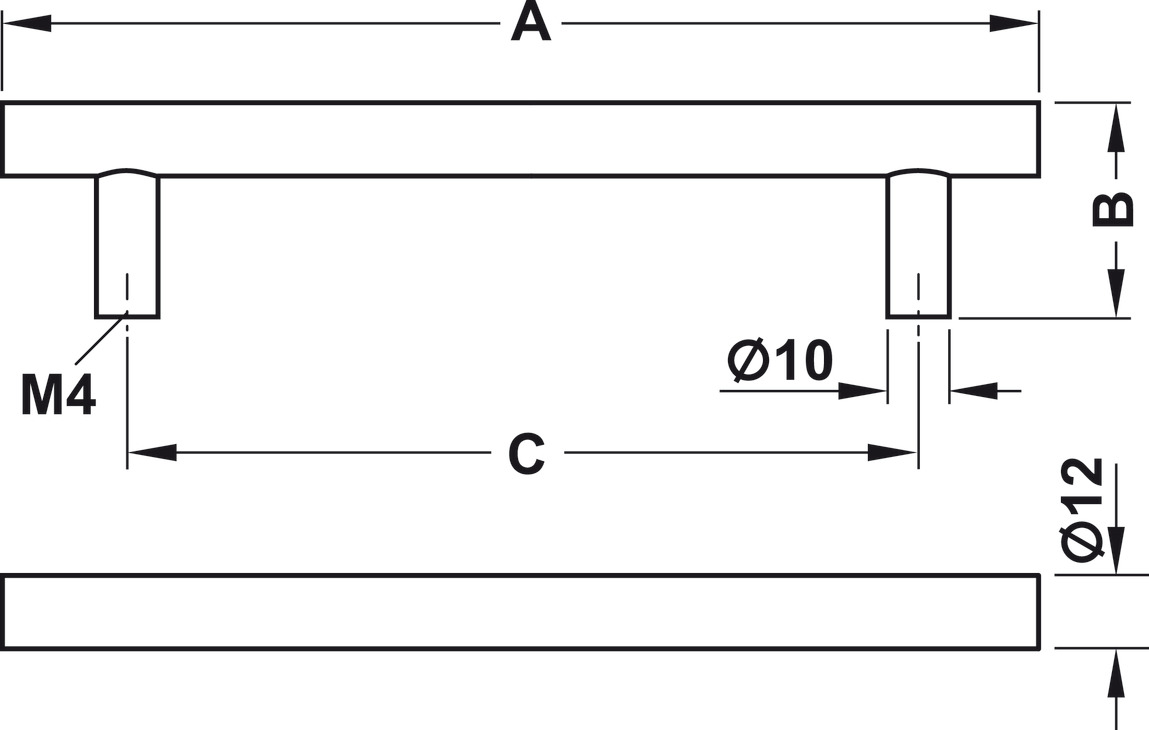 Tay Nắm Inox 392mm Hafele 155.01.407