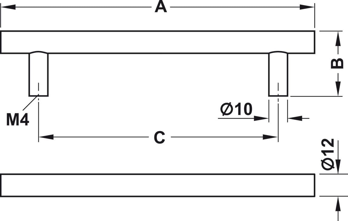 Tay Nắm Tủ Inox 200mm Hafele 155.01.402