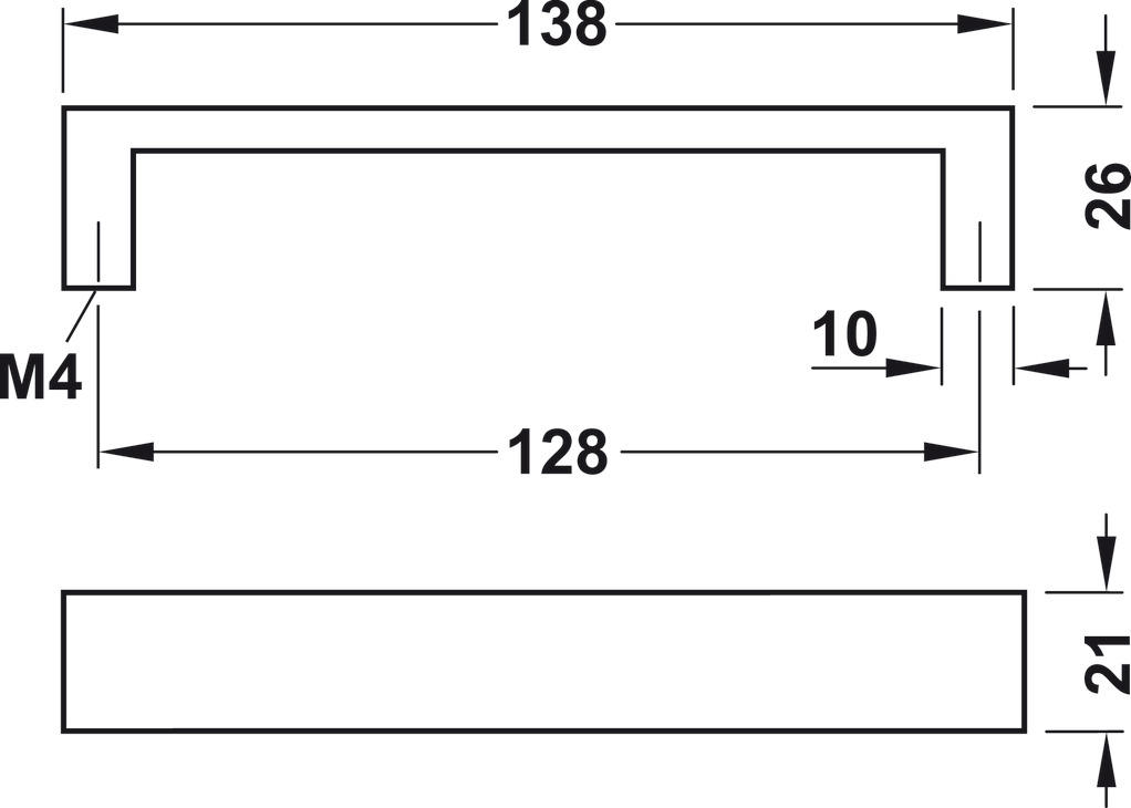 Tay Nắm Tủ Nhôm Hafele 110.73.904