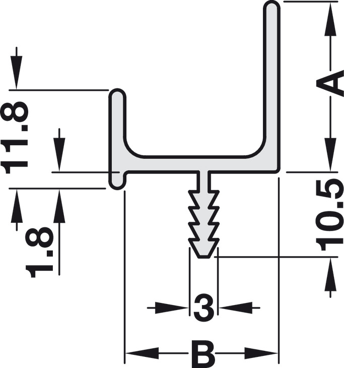 Tay Nắm Dạng Thanh Nhôm 2500mm Hafele 126.22.909