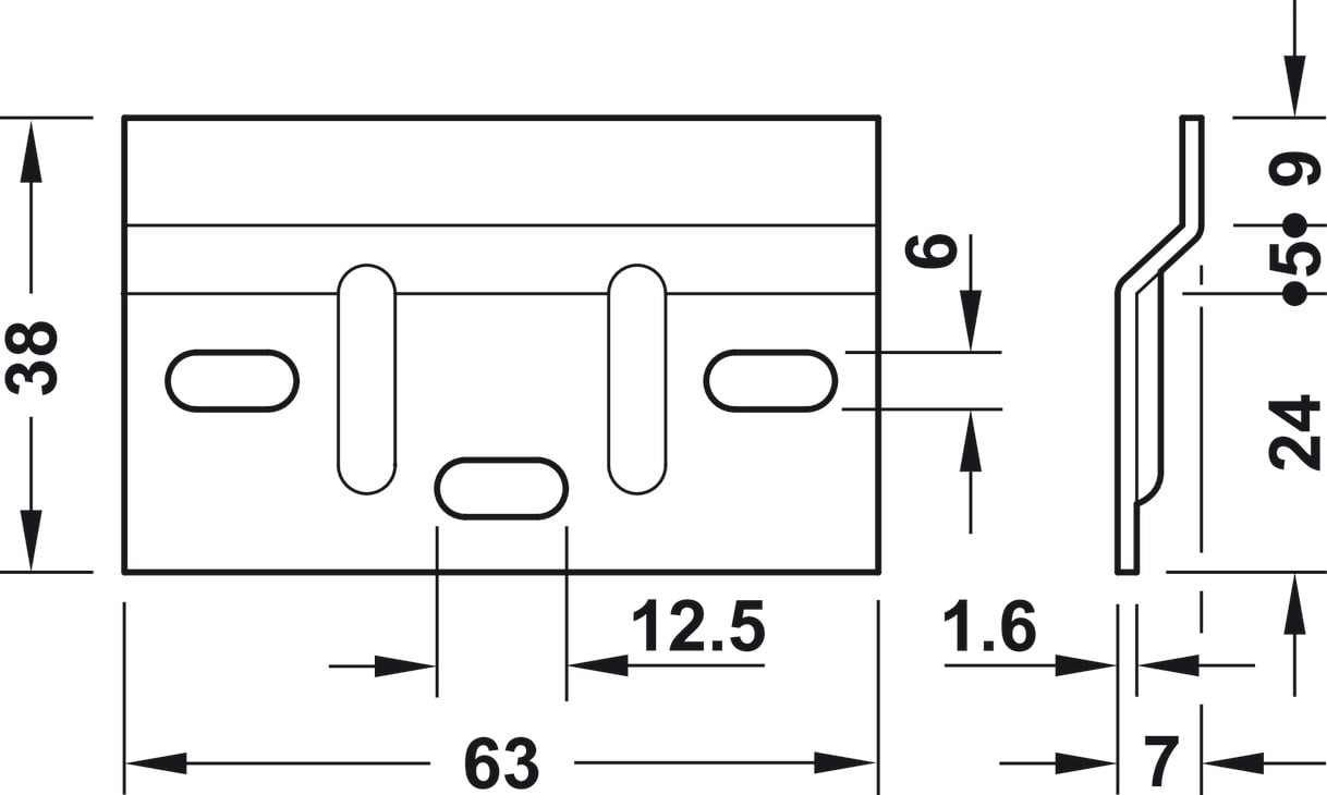 Đế Gắn Tường Cho Bas Treo Tủ Hafele 290.08.920