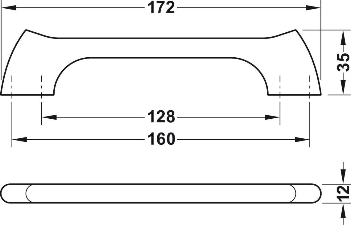 Tay Nắm Tủ 172mm Hafele 106.62.195