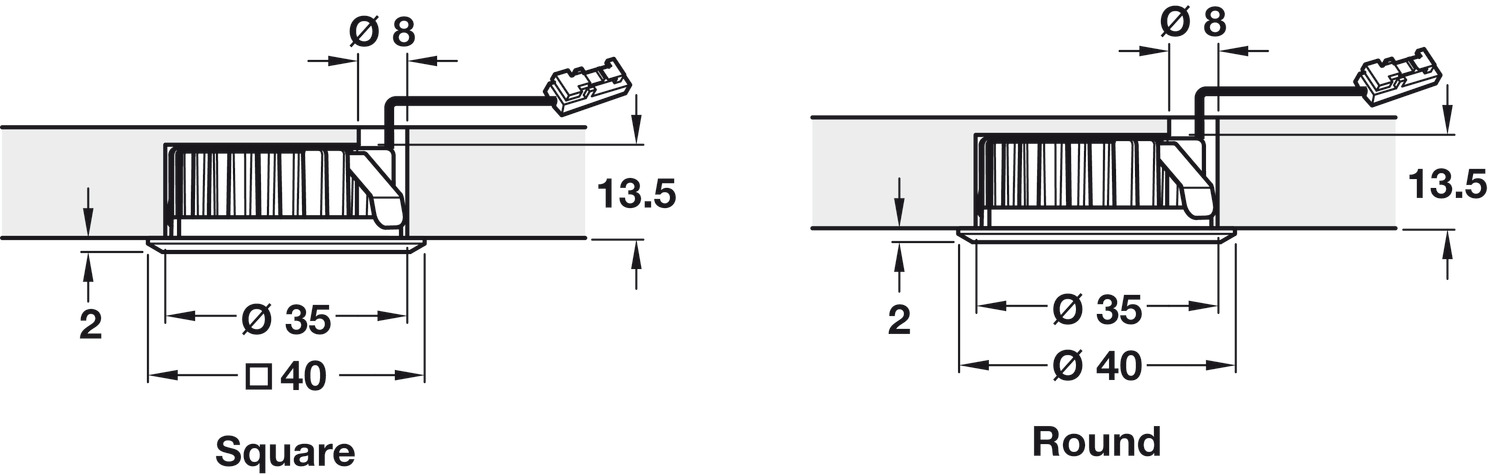 Nắp Che Lắp Âm Cho Đèn Led Hafele 833.72.145