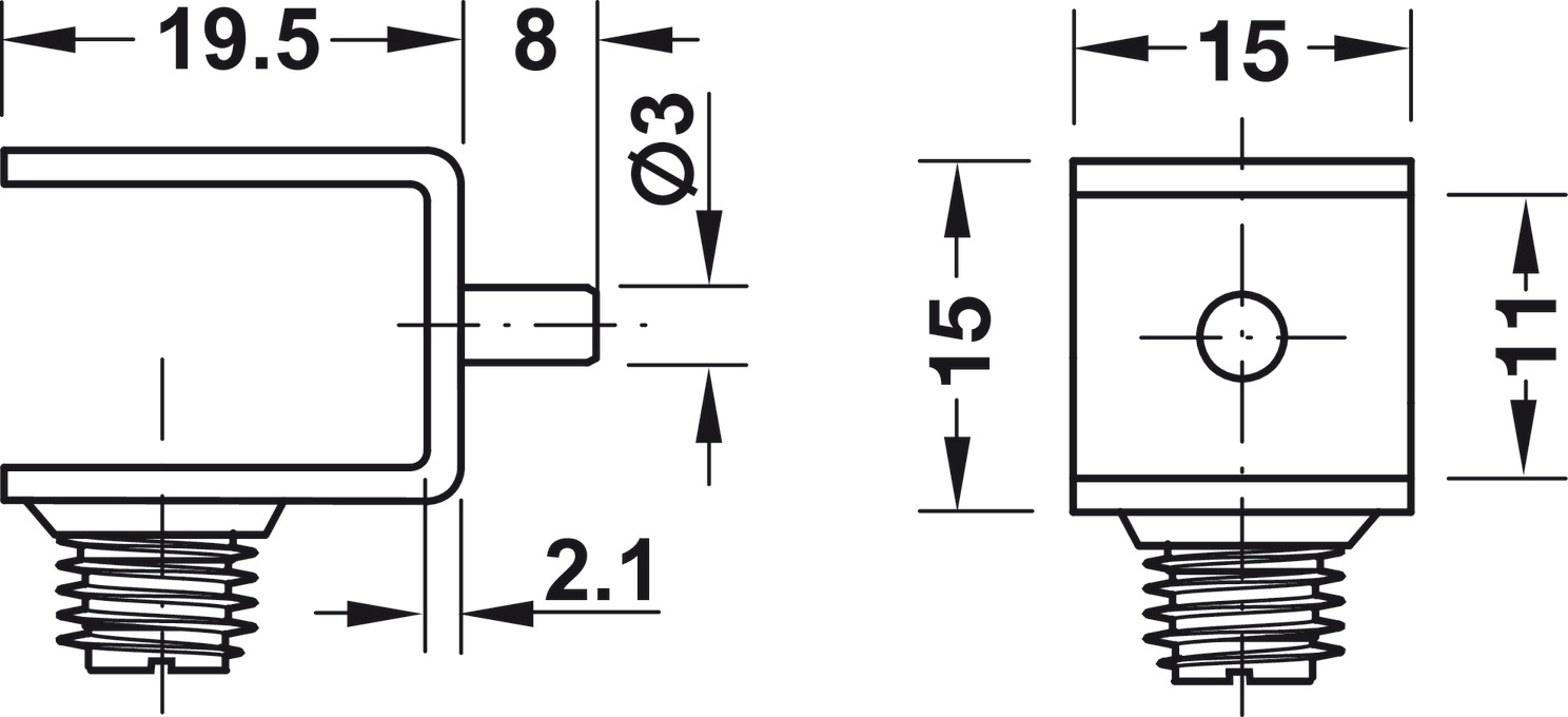 Bas đỡ kệ kính Hafele 282.20.703