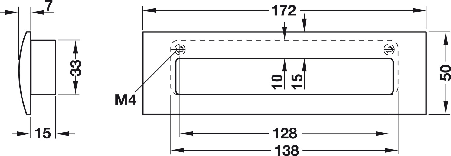Tay Nắm Tủ Âm 172mm Hafele 151.22.600