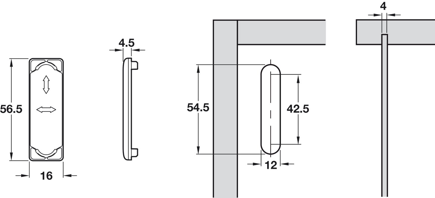Oval cover cap zinc alloy Hafele 290.36.765