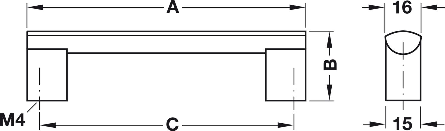 Tay Nắm Nhôm 140mm Hafele 110.74.922