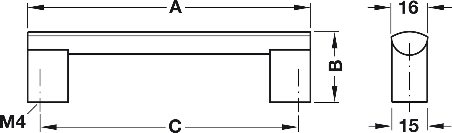 Tay Nắm Nhôm 172mm Hafele 110.74.923