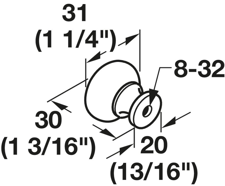 Quả Nắm Tủ Hafele 136.94.600