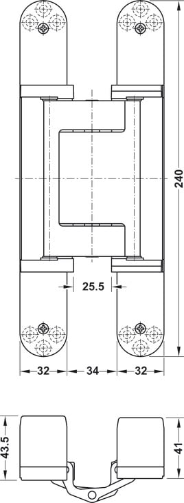 Bản lề âm TE640 3D A8 màu nickel mờ Hafele 924.17.524