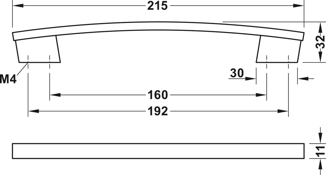 Tay Nắm Tủ 214mm H1345 Hafele 110.34.627
