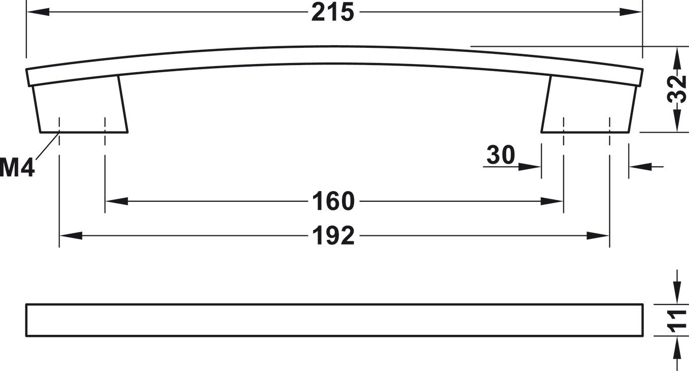 Tay Nắm Tủ 214mm H1345 Hafele 110.34.327