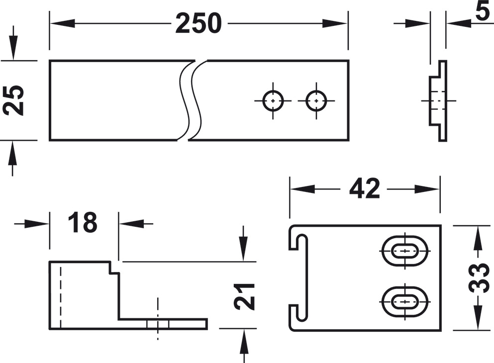 Bas gắn cánh tủ lạnh Hafele 568.16.020