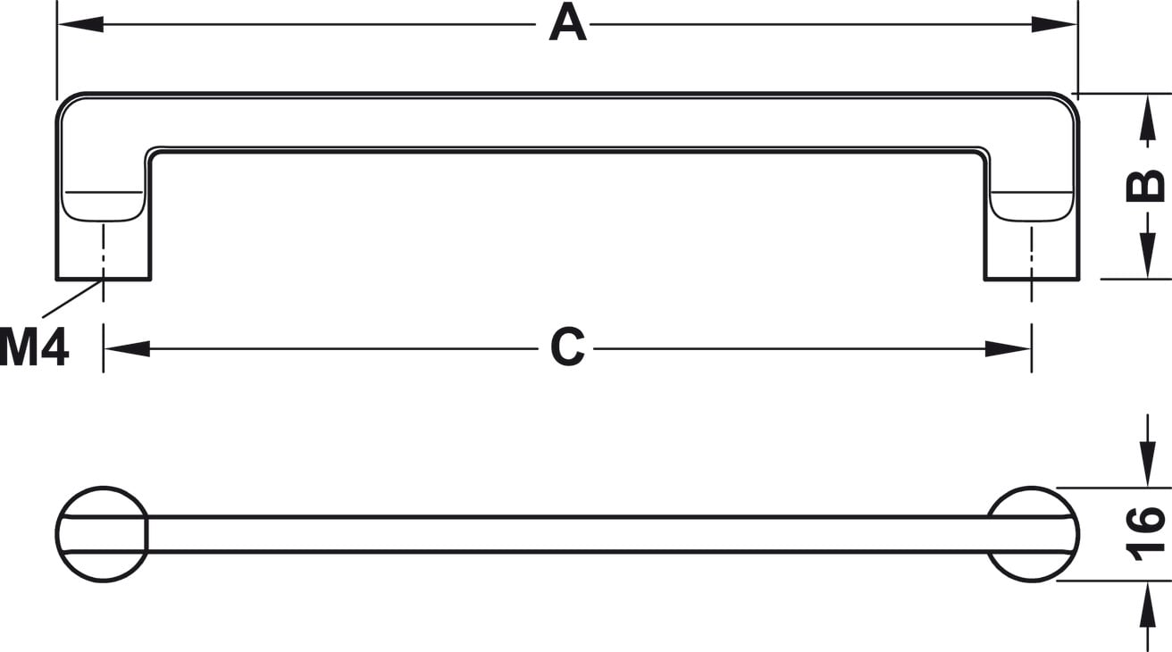 Tay Nắm Tủ 176mm Hafele 106.61.124
