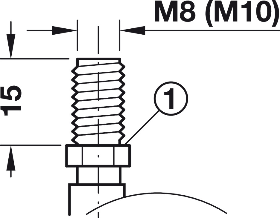 Bánh XE đôi màu đen M8 40mm Hafele 660.09.304