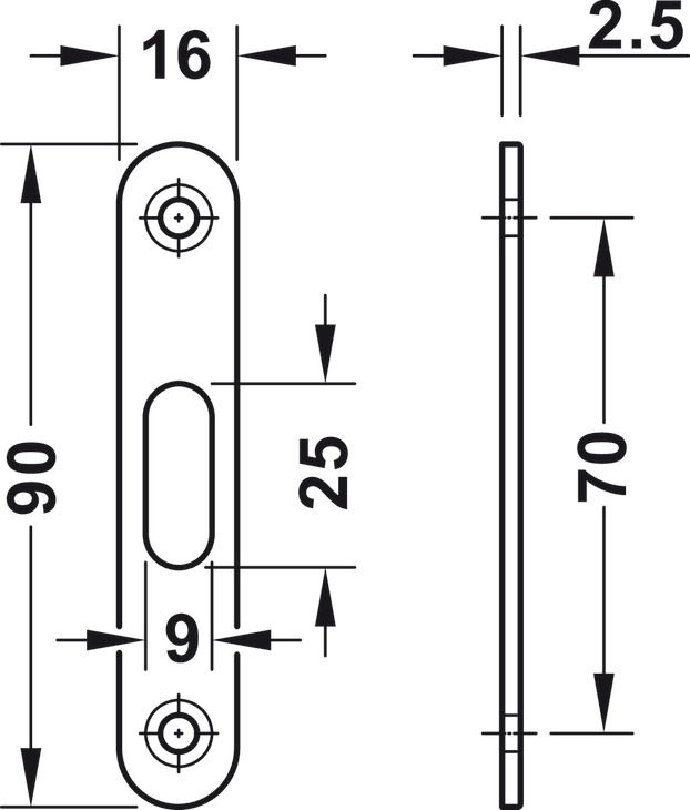 Bộ Thân Khóa Cho Cửa Trượt Hafele 911.26.524