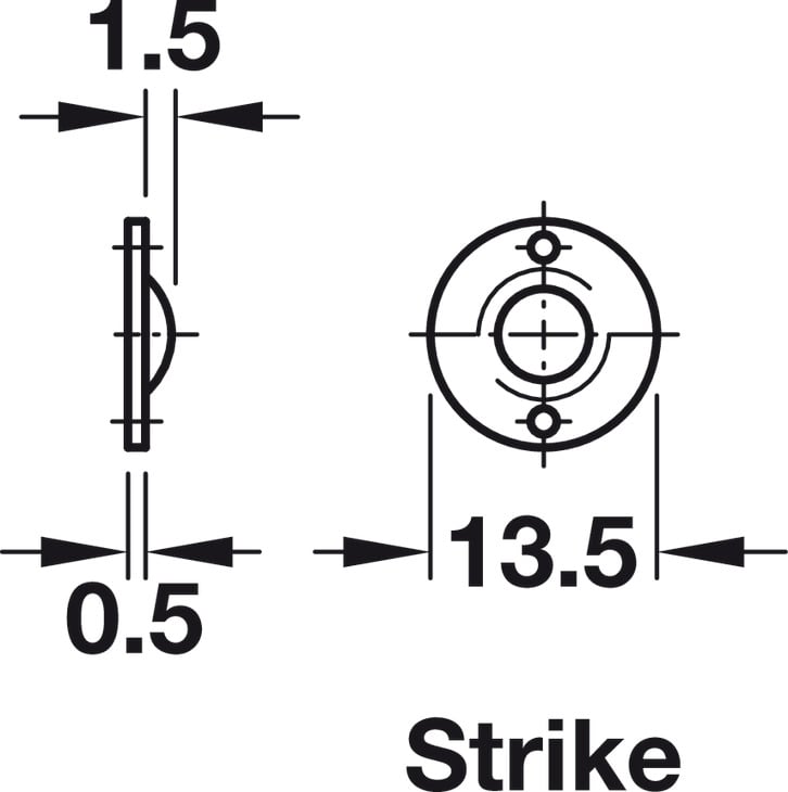 Chận cửa có BI sắt 12mm Hafele 241.86.114