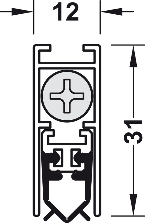 Nẹp cửa =nhôm 830mm Hafele 950.05.902