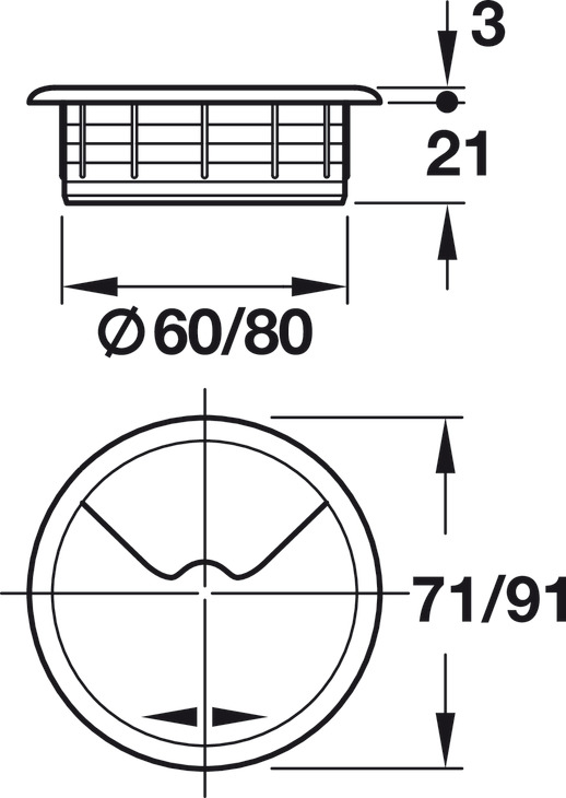 Nắp CHE dây điện =nhựa Hafele 428.96.302