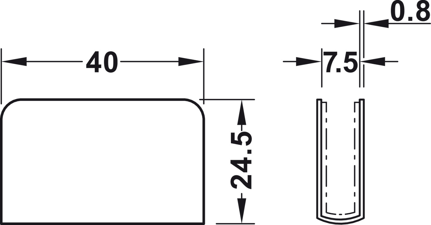 Bas cho chấn cửa NAM châm 40x24mm,KL Hafele 245.66.311