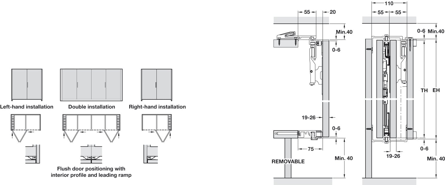 Bộ Phụ Kiện Cửa Concepta Folding 25 Trái Hafele 408.31.000