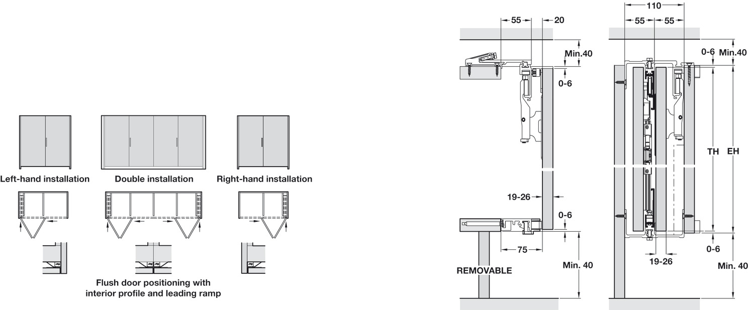 Fol.concepta 25 rh 1420/1851-2600mm Hafele 408.31.011
