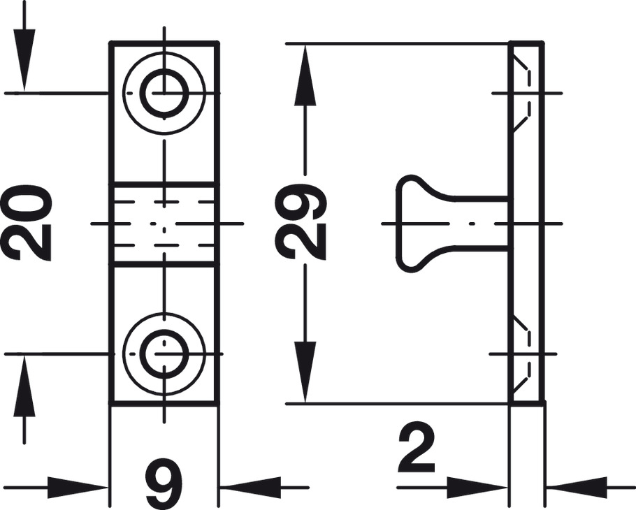 Chận cửa =KL Hafele 244.20.015