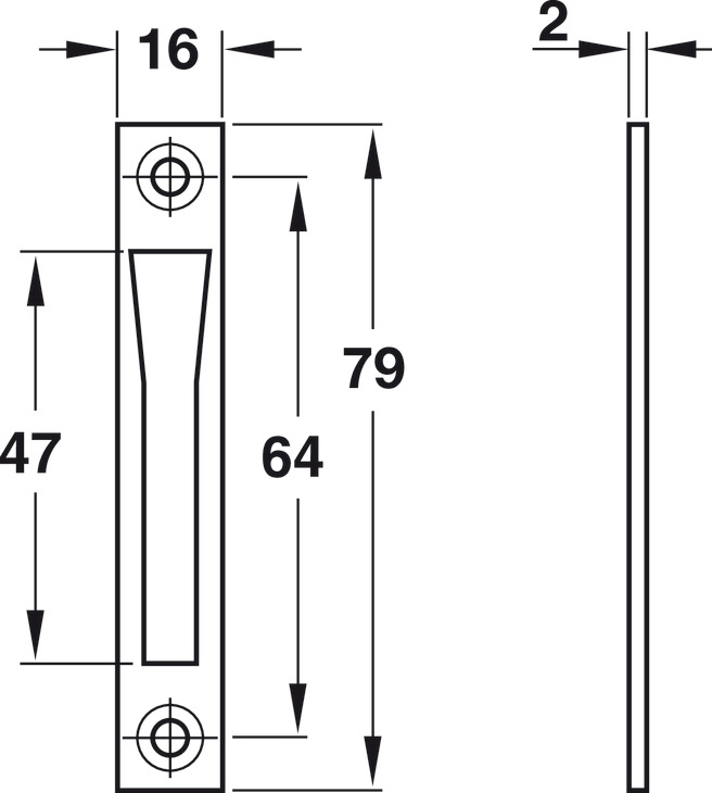 Bas thân khóa =KL 16x79mm Hafele 911.61.063