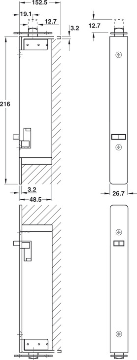 Chốt cửa vàng bóng Hafele 911.62.035