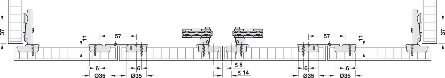 Phụ Kiện Cửa Trượt Fold 40 MF Flex Hafele 409.61.000