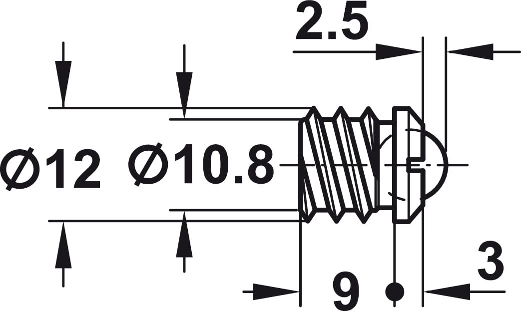 Chận cửa có BI sắt 12mm Hafele 241.86.114