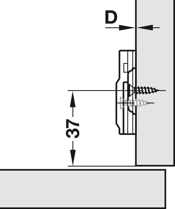 Đế Bản Lề Metalla SM Không Bật Hafele 315.98.670