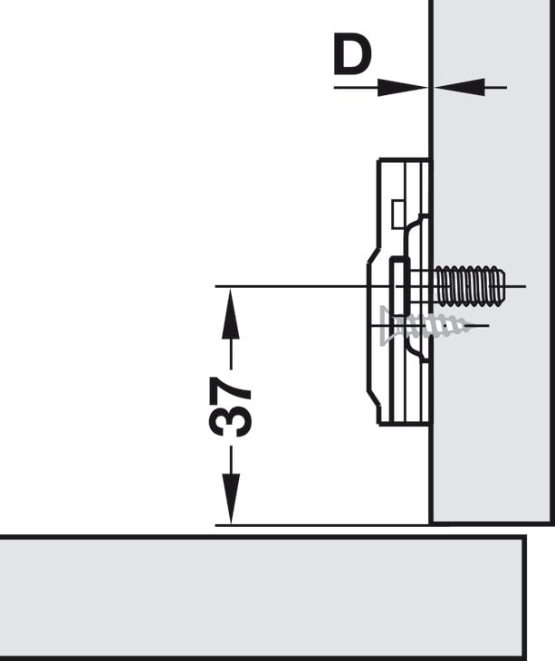 Đế Bản Lề Tủ Metalla 310 SM Hafele 311.71.500