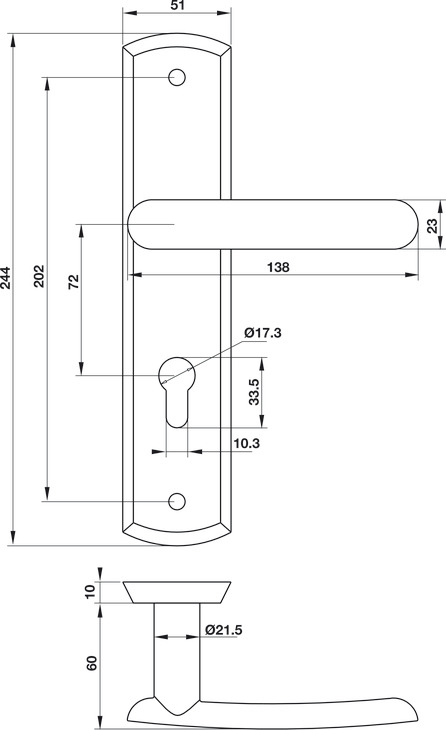 Tay Nắm Gạt C/C 72mm Hafele 903.98.467