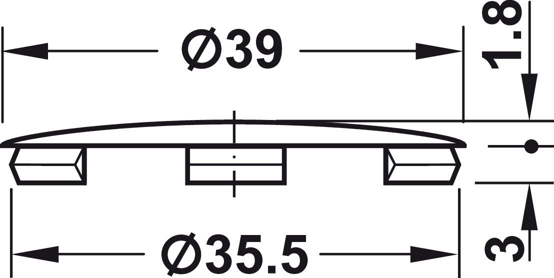 Nắp đậy maxifix=nhựa D=39mm màu nâu Hafele 262.86.190