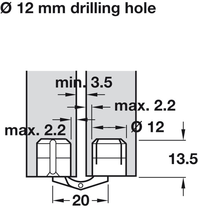 Bản lề ZYSA 12mm =KL Hafele 341.23.503