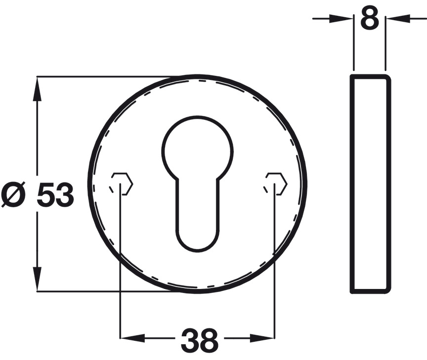 Náp chụp ruột khóa, đồng bóng PVD Hafele 902.52.173