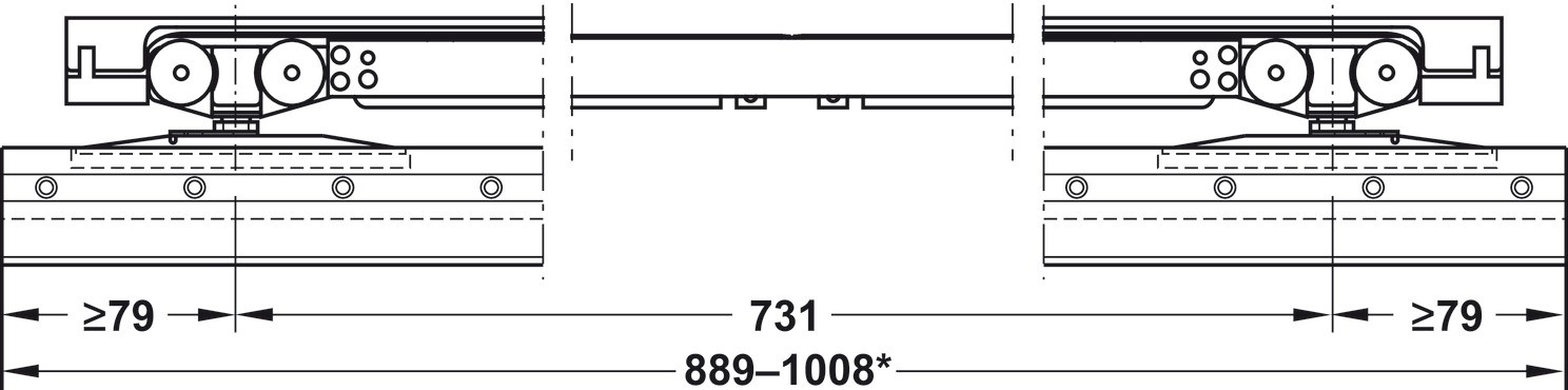Phụ Kiện Cửa Trượt Kính Slido Classic 120L Hafele 941.25.150