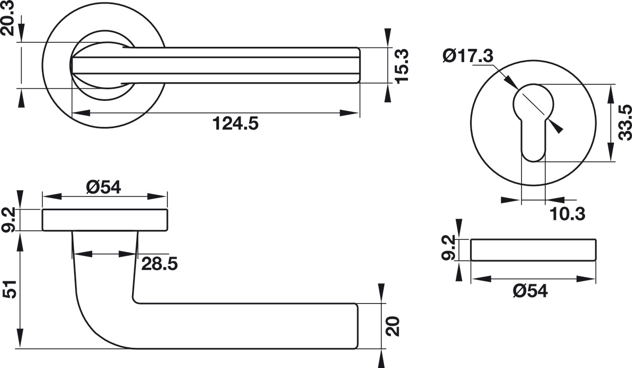 Tay Nắm Gạt Có Nắp Che Cửa Phòng Hafele 903.99.977