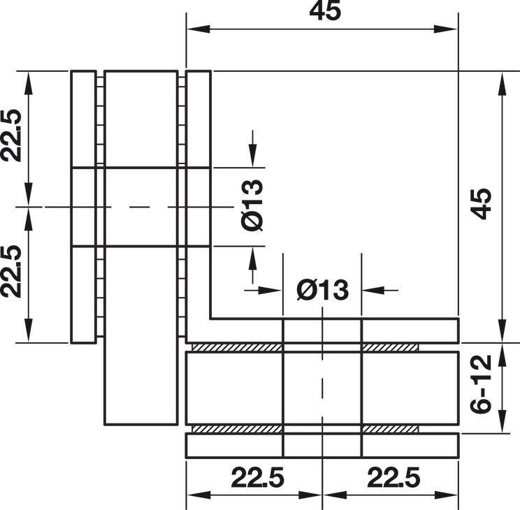 Kẹp Kính 90° Phòng Tắm Kính Hafele 981.00.552