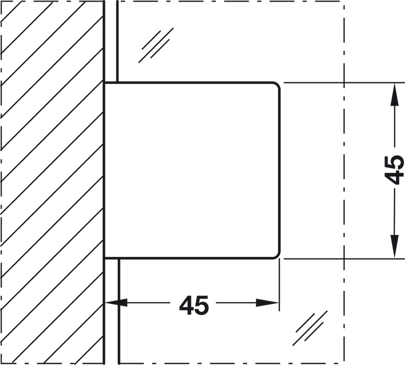 Kẹp Kính Tường Nhà Tắm 90° Hafele 981.00.562