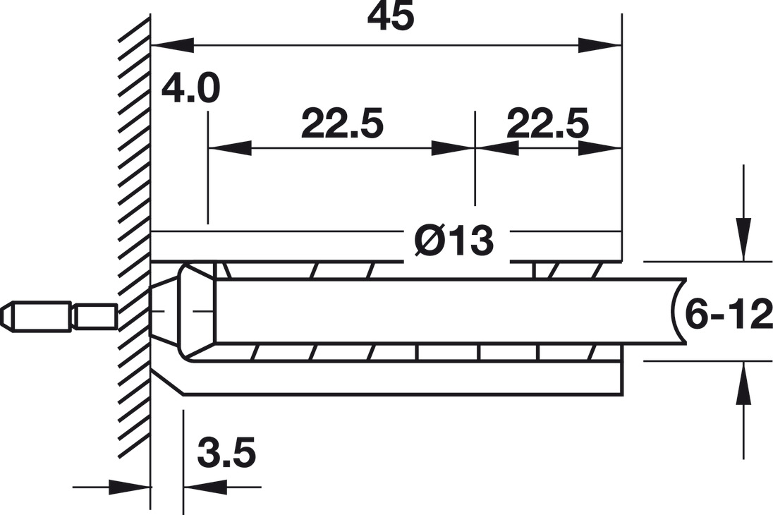 Kẹp Kính Tường Nhà Tắm 90° Hafele 981.00.562
