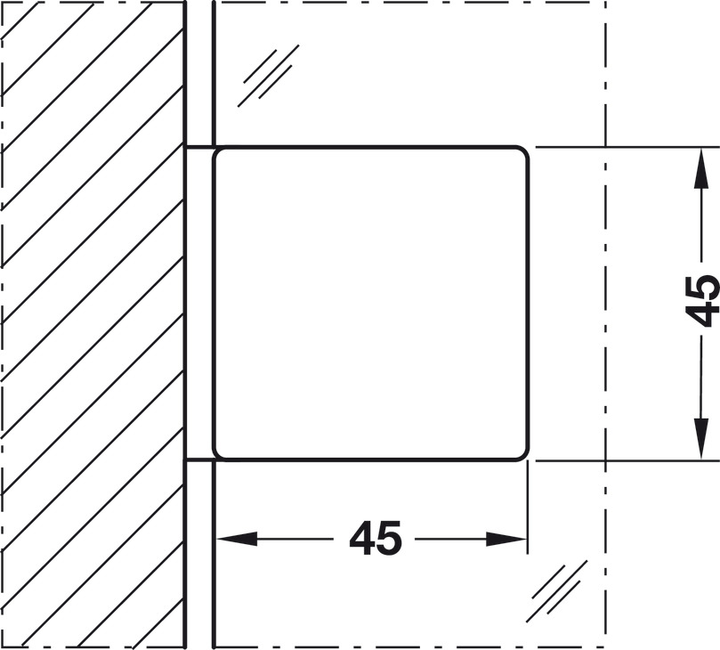 Kẹp Kính - Tường Nhà Tắm 90º Có Đế Hafele 981.00.542