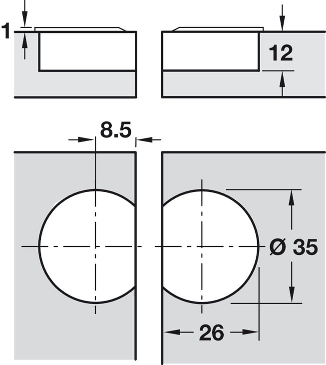 Bản Lề Cửa Lật Bằng Gỗ Hafele 342.66.730